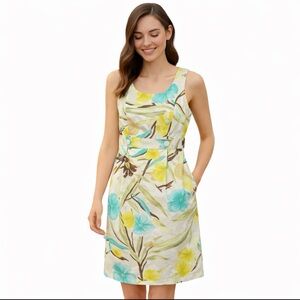Signature Robbie Bee Floral Dress Size 12 Sheath Career Spring Summer